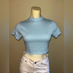 Shinestar Medium Light Blue Cropped Shirt